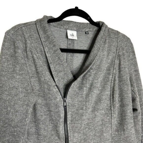 Cabi # 3556 Women Small Gray Asymmetrical Flint Gray Ponte Moto Rebel Jacket - Picture 4 of 13